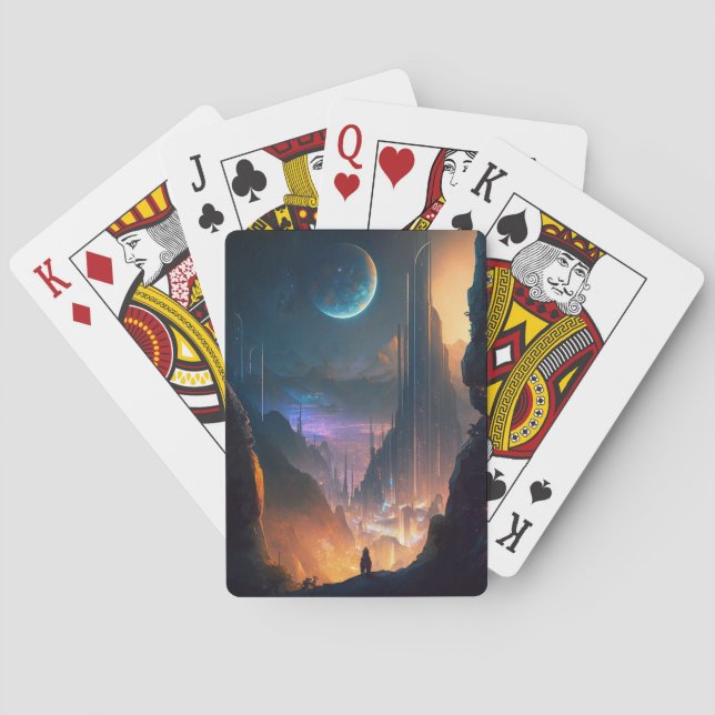 Jeu De Cartes Science Fiction Futuriste Ville Jouer Cartes (dos)