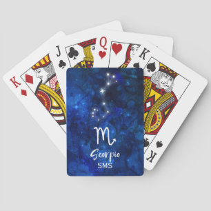 Jeu De Cartes Scorpio Zodiac Constellation Bleu Galaxie Monogram