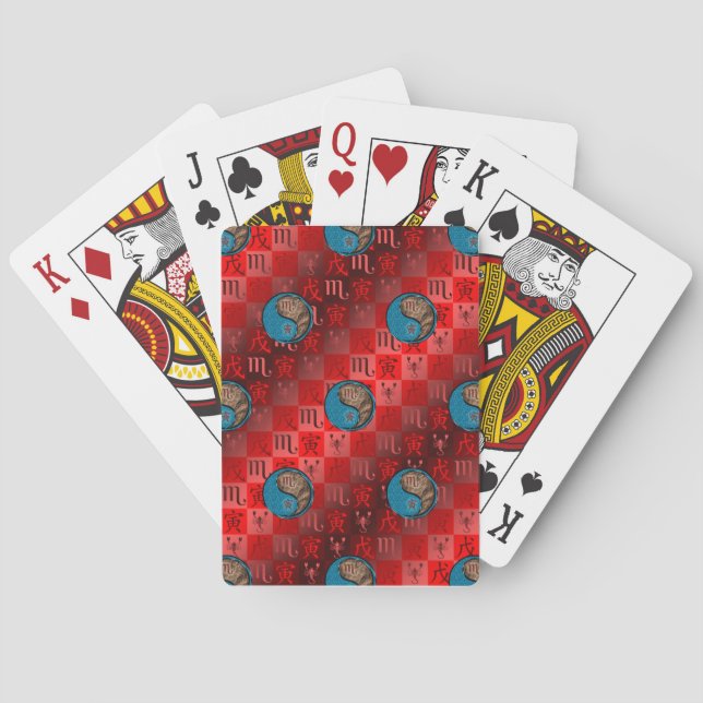 Jeu De Cartes Scorpion & Tigre de Terre (dos)