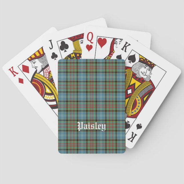 Jeu De Cartes Scotland Paisley District Tartan Personnalisé (dos)