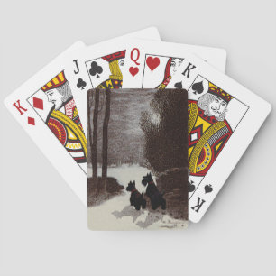 Jeu De Cartes Scotties la nuit surréaliste d'hiver
