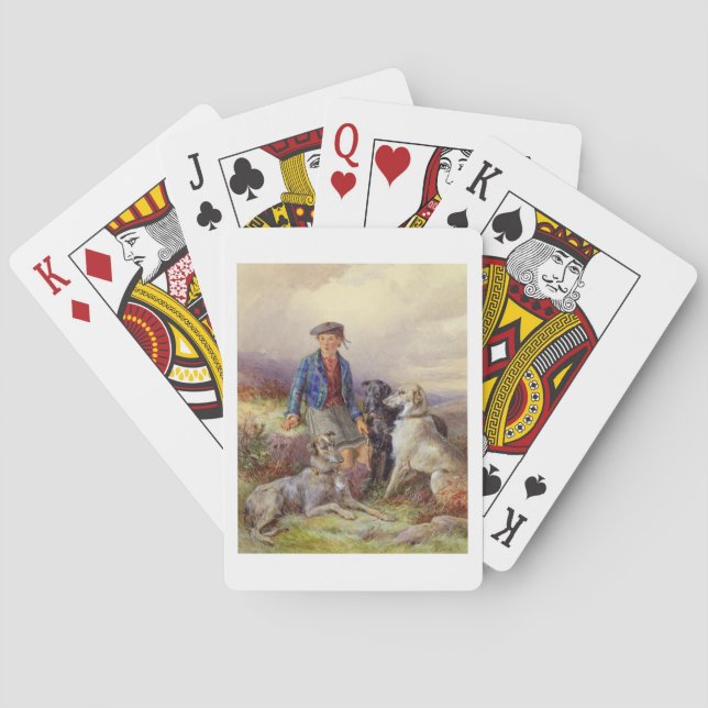 Jeu De Cartes Scottish boy with wolfhounds in a Highland landsca (dos)