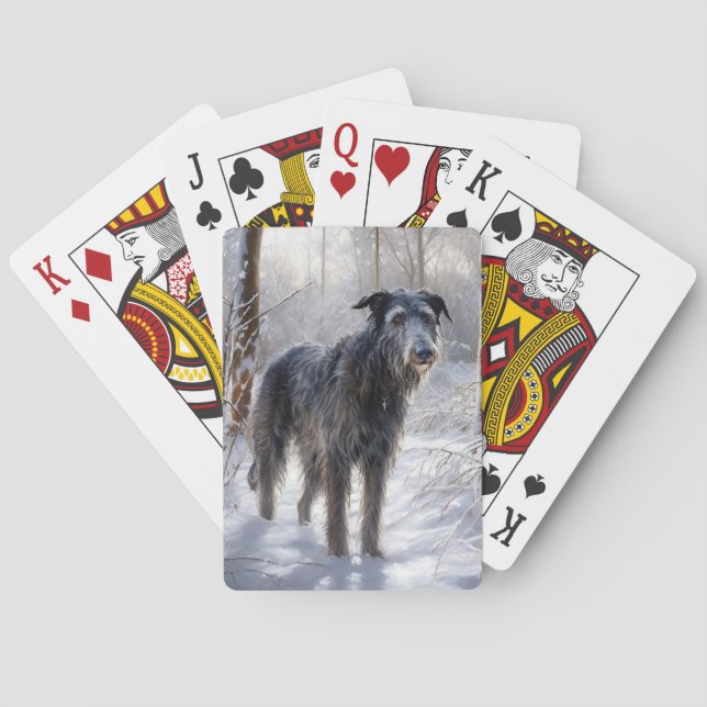 Jeu De Cartes Scottish Deerhound Laissez-le neiger Noël (dos)
