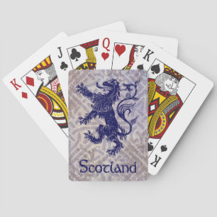 Jeu De Cartes Scottish Rampant Lion Navy Blue Celtic Knot