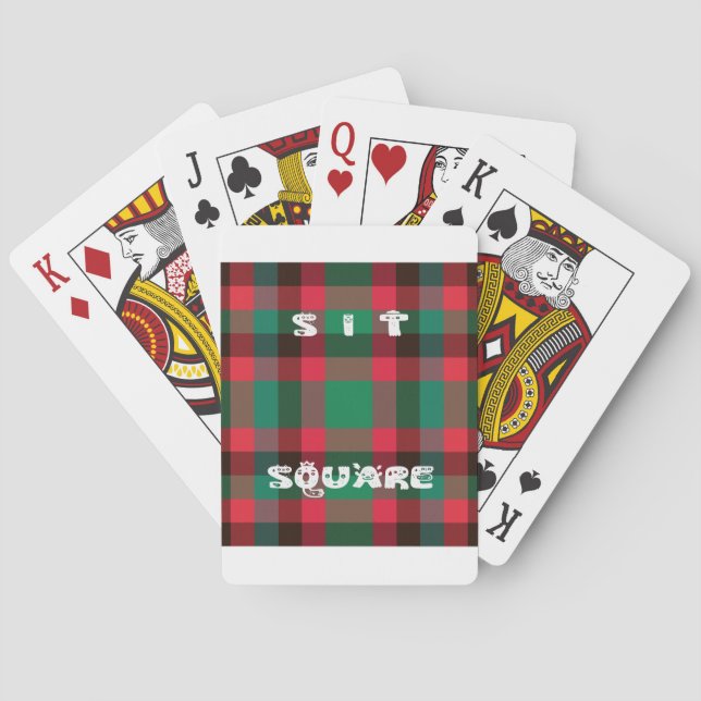 Jeu De Cartes Scottish Royal À damiers Tartan Plaid avec texte (dos)