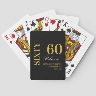 Jeu De Cartes Script moderne Black & Gold 60e anniversaire