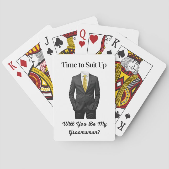 Jeu De Cartes script moderne tuxedo groomsman proposition (dos)