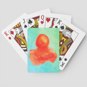 Jeu De Cartes Sea Creature Artistic Orange Aquarelle Jellyfish