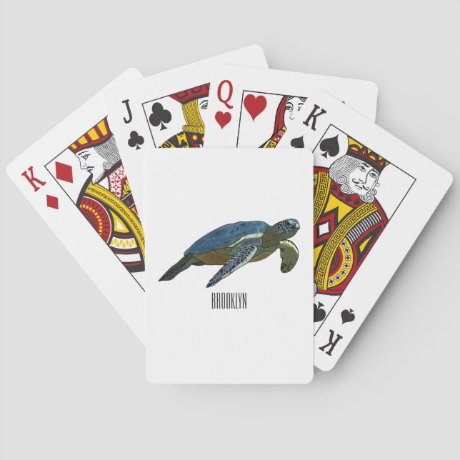 Jeu De Cartes Sea turtle cartoon (dos)