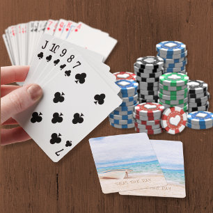 Jeu De Cartes Seas The Day Citation Bateau De Pêche Sur Le Sable