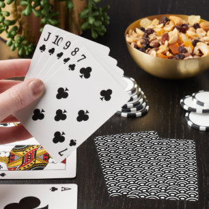 Jeu De Cartes Seigaiha, Vagues, Japonais, Noir et Blanc