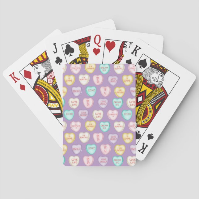 Jeu De Cartes Self Love Candy Hearts - Purple Playing Cartes (dos)
