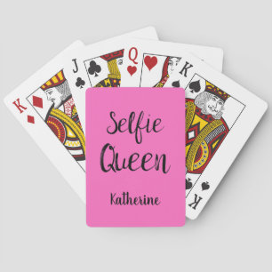 Jeu De Cartes Selfie Nom Reine Personnalisé Fuchsia Hot rose