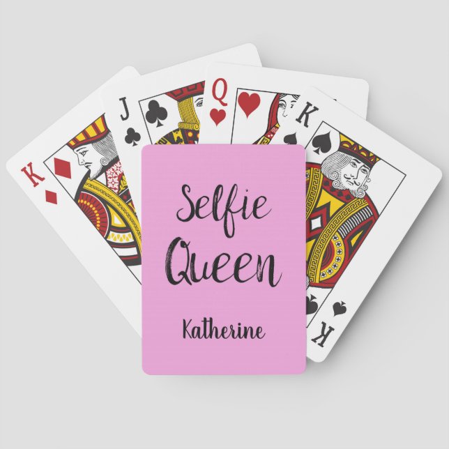 Jeu De Cartes Selfie Nom Reine Pink Personnalisé (dos)