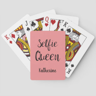 Jeu De Cartes Selfie Queen Nom Coral personnalisé Orange