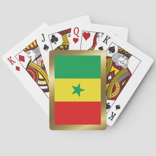 Jeu De Cartes Sénégal Drapeau Jouer des cartes (dos)