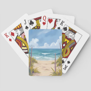 Jeu De Cartes Sentier de la Plage Eau de Mer Peinture Côtière