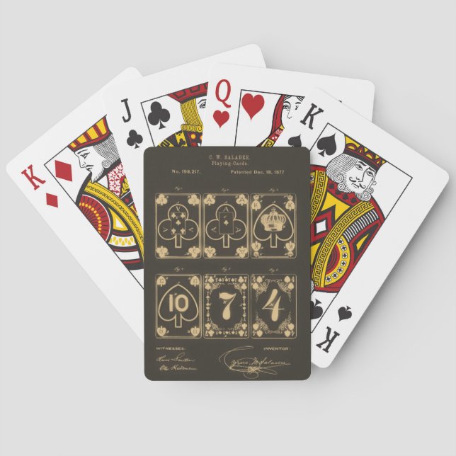 Jeu De Cartes Sepia Jouer Carte de conception de brevet (dos)