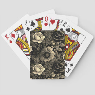 Jeu De Cartes Sépia tonique Vintage Floral Print