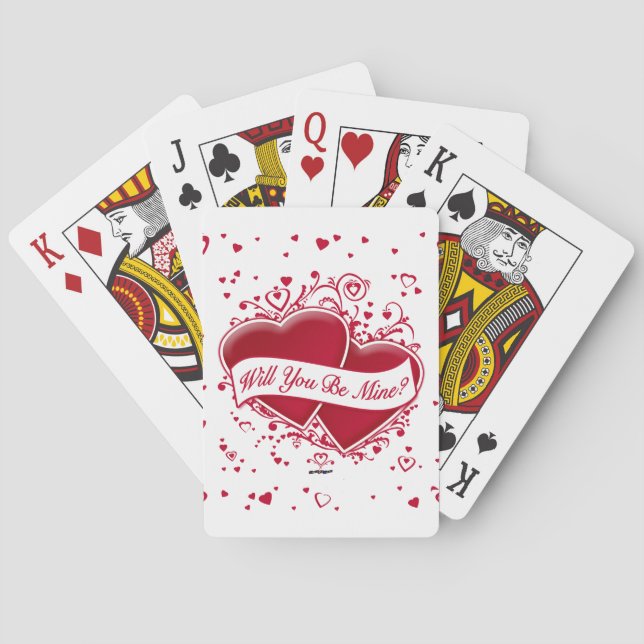 Jeu De Cartes Serez-Vous À Moi ? Cœurs rouges (dos)