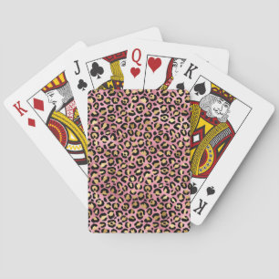 Jeu De Cartes Série de design Léopard Rose et Or 15