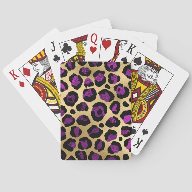 Jeu De Cartes Série Purple and Gold Leopard Design 4 (dos)