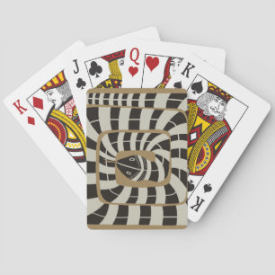 Jeu De Cartes Serpent Abstrait rayé amusant dans les tons neutre