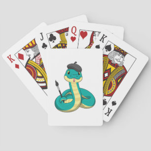 Jeu De Cartes Serpent comme peintre avec pinceau