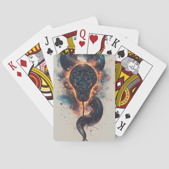 Jeu De Cartes Serpent Cosmique Vivant Avec Espace Évasif (dos)