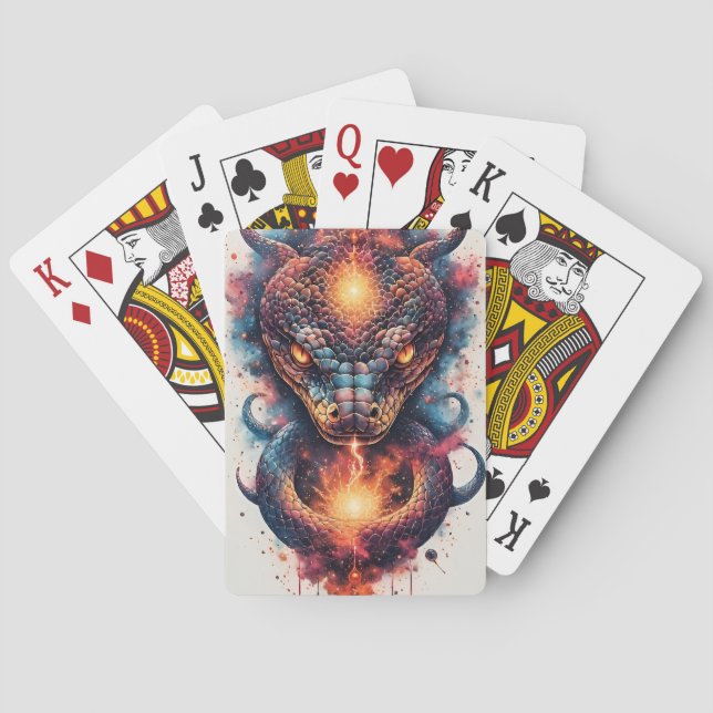 Jeu De Cartes Serpent Cosmique Vivant Avec Espace Évasif (dos)