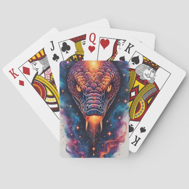 Jeu De Cartes Serpent Cosmique Vivant Avec Espace Évasif (dos)