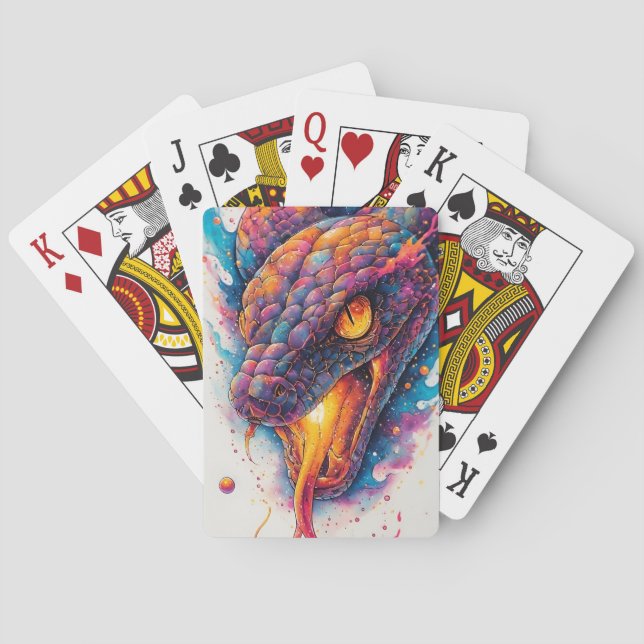 Jeu De Cartes Serpent Cosmique Vive Avec Un Espace Étendu (dos)