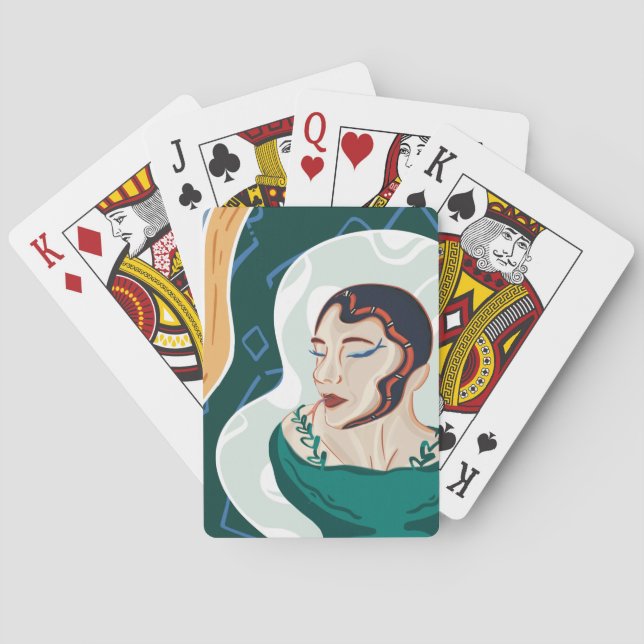 Jeu De Cartes Serpent Femme - Tête de Serpent (dos)