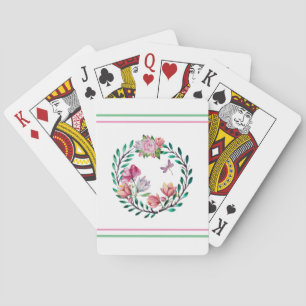 Jeu De Cartes Serres et rayures florales