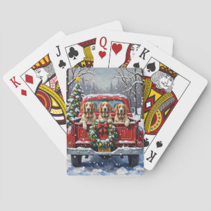 Jeu De Cartes Setter Anglais Camion Rouge Noël Fêtes