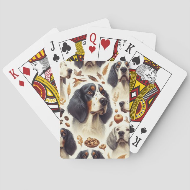 Jeu De Cartes Setter anglais vintage sans couture (dos)