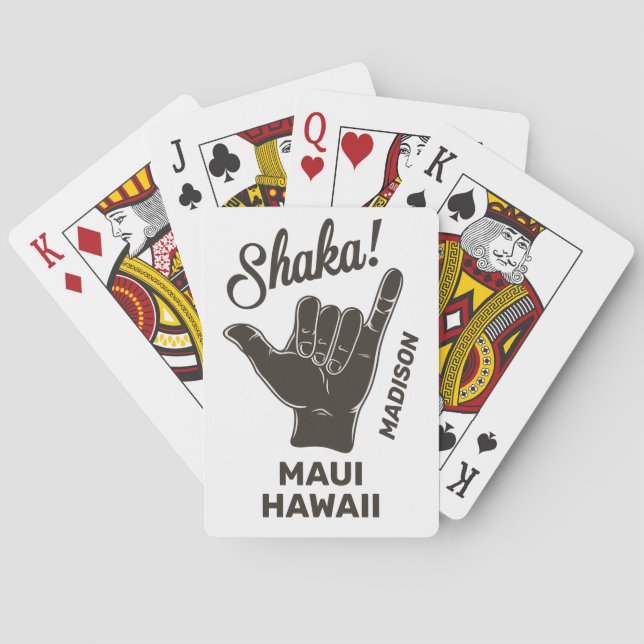 Jeu De Cartes Shaka du nom et de l'emplacement personnalisés (dos)