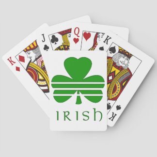 Jeu De Cartes Shamrock avec bandes horizontales sur texte irland