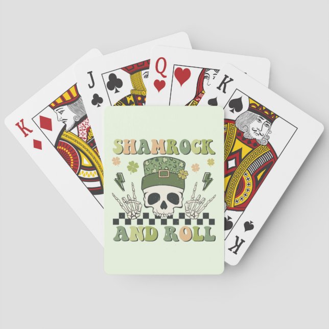 Jeu De Cartes Shamrock et rouleau - Clover de squelette (dos)