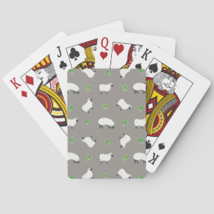 Jeu De Cartes Shamrock irlandais et Motif mouton