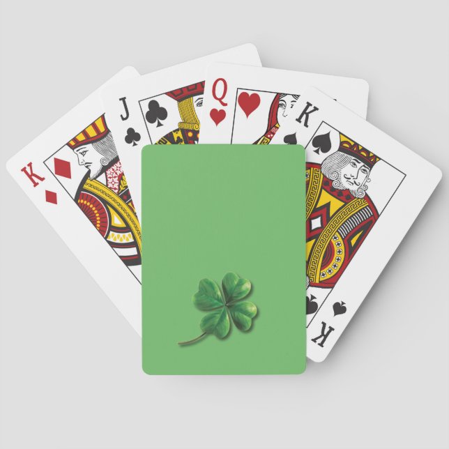 Jeu De Cartes Shamrock irlandais vert moderne (dos)