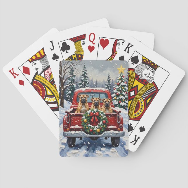 Jeu De Cartes Shar Pei Christmas Red Truck Holiday (dos)