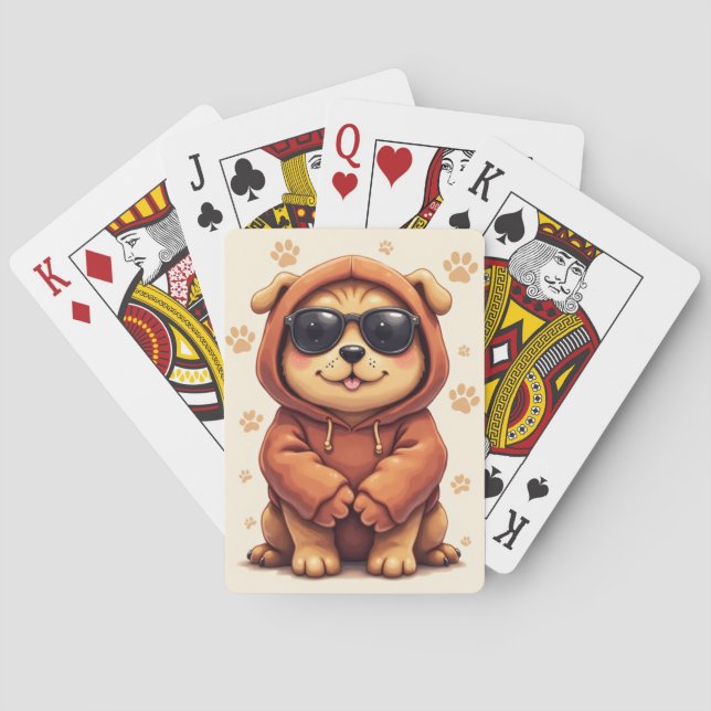 Jeu De Cartes Shar-Pei mignon Kawaii drôle (dos)