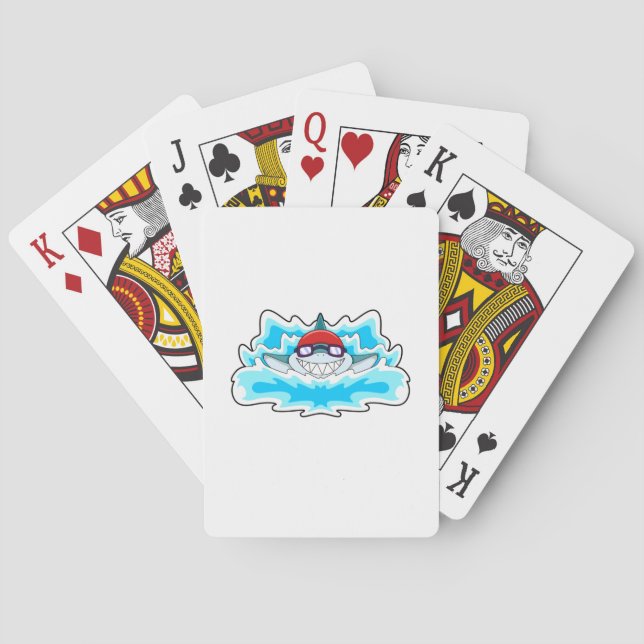 Jeu De Cartes Shark at Swimming with Swimming goggles (dos)