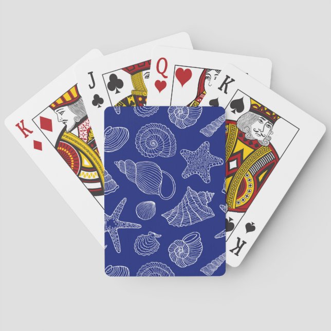 Jeu De Cartes Shell bleu lumineux modèlent (dos)