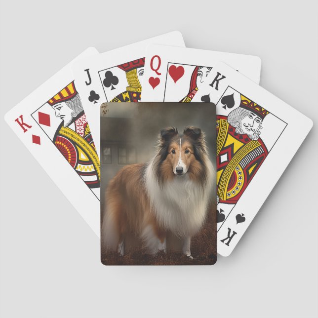 Jeu De Cartes Shetland Sheepdog Halloween effrayant (dos)