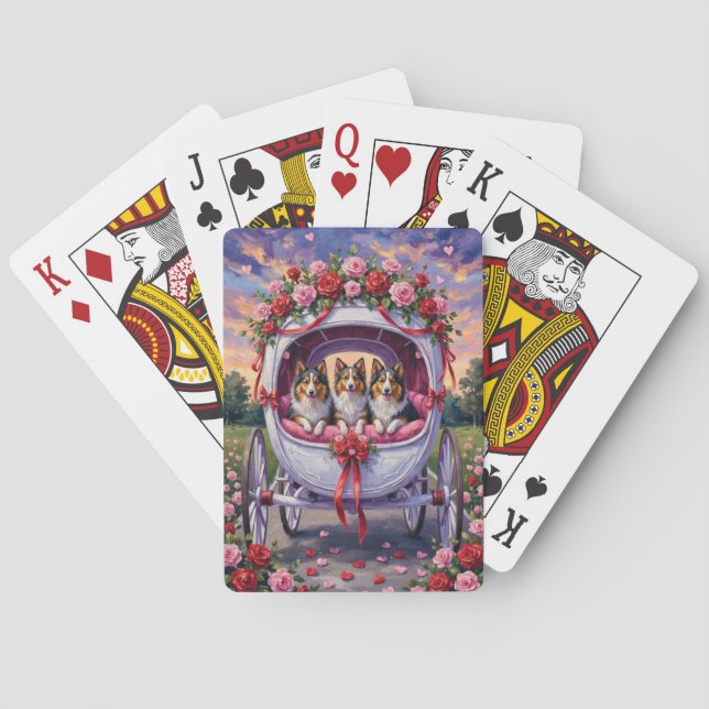 Jeu De Cartes Shetland Sheepdog Saint-Valentin  (dos)