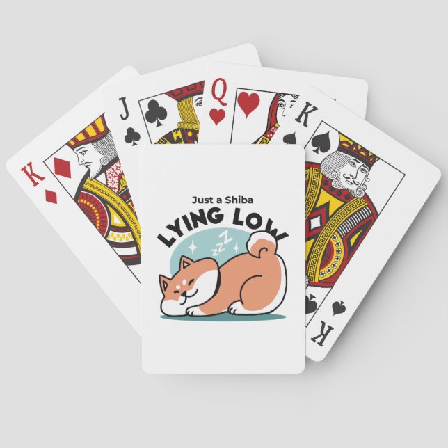 Jeu De Cartes Shiba Inu Art : Juste un Shiba Lying Low (dos)