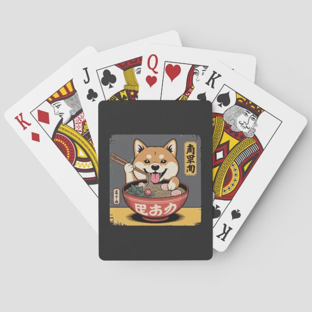 Jeu De Cartes Shiba Inu Chien Mangeant Ramen (dos)