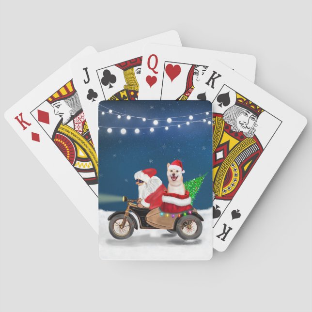 Jeu De Cartes Shiba Inu Chien Noël Père Noël (dos)